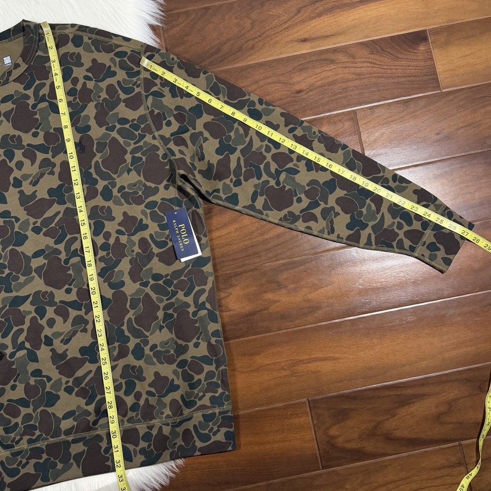 Polo Ralph Lauren Men's Size XLT Green Camo Double Knit Sweatshirt Long Sleeve - Picture 4 of 10